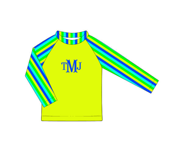 PREORDER 60: SPRING PT 1 - Bright Stripes Swim Boy Rashguard Top