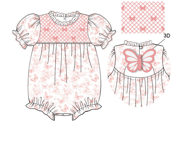 PREORDER 61: SPRING 2 - Spring 2 Girls Only - Geo Butterflies Girl Bubble
