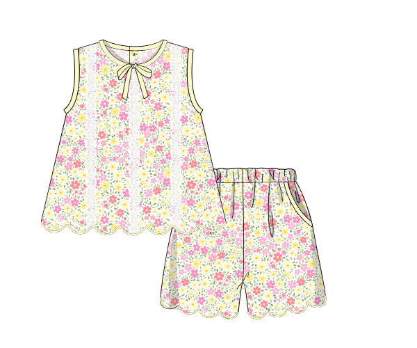 PREORDER 63: SUMMER PT 2 - Girls Only - Blooms of Lace Girl Short Set