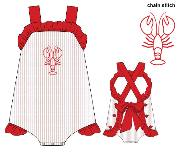 PREORDER 60: SPRING PT 1 - Chainstitch Lobster Girl Sunsuit