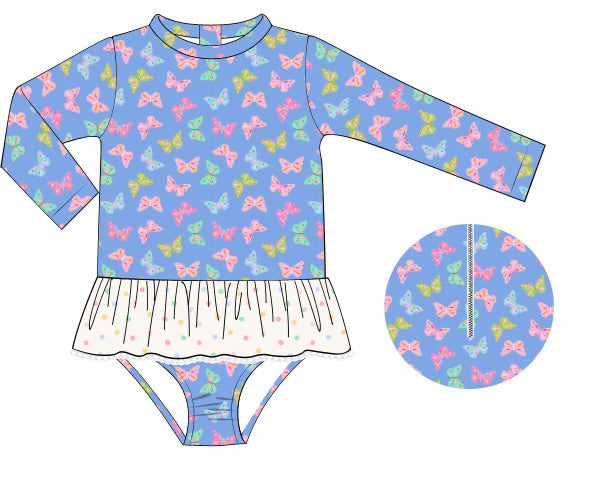 PREORDER 60: SPRING PT 1 - Butterfly Bliss Girl 1pc Rashguard