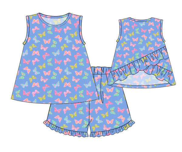 PREORDER 60: SPRING PT 1 - Butterfly Bliss Girl Short Set