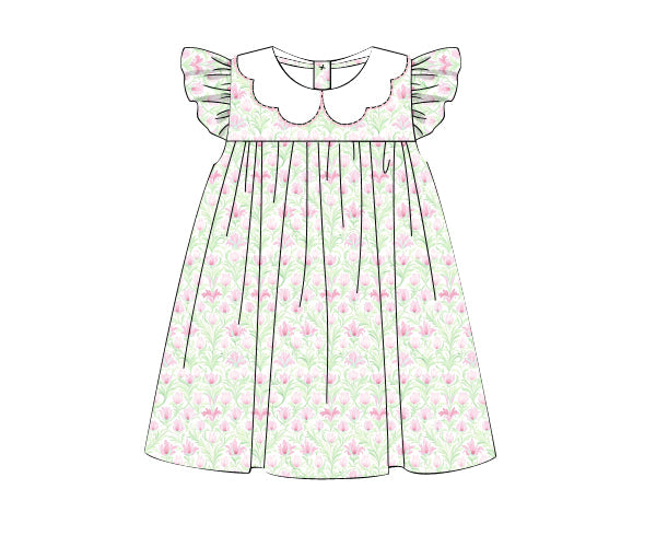 PREORDER 49: SUMMER PT 2 - Lime & Pink Floral Girl Dress