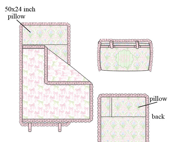 PREORDER 49: SUMMER PT 2 - Lime & Pink Floral Nap Mat