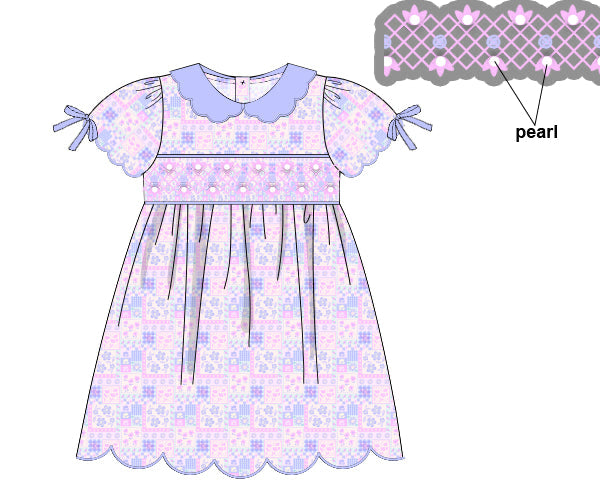 PREORDER 61: SPRING 2 - Spring Patchwork & Stripes Girl Dress