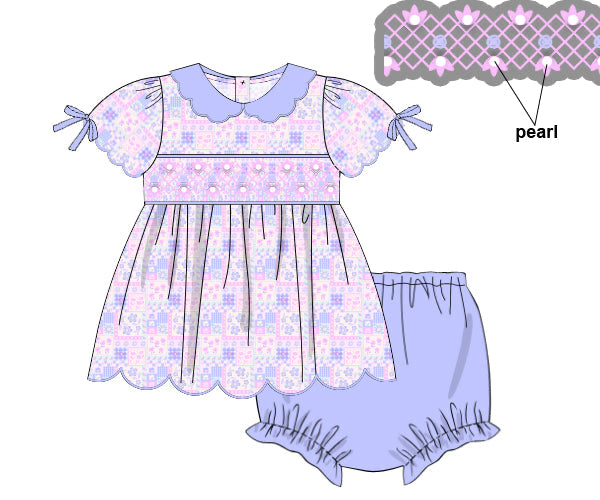 PREORDER 61: SPRING 2 - Spring Patchwork & Stripes Girl Diaper Set