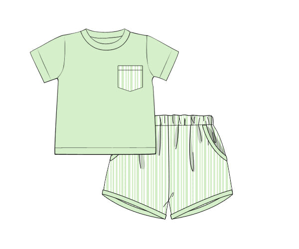 PREORDER 49: SUMMER PT 2 - Lime Garden Boy Shortie Set