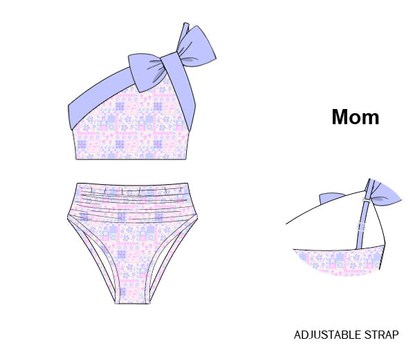 PREORDER 61: SPRING 2 - Spring Patchwork & Stripes Mom Swim