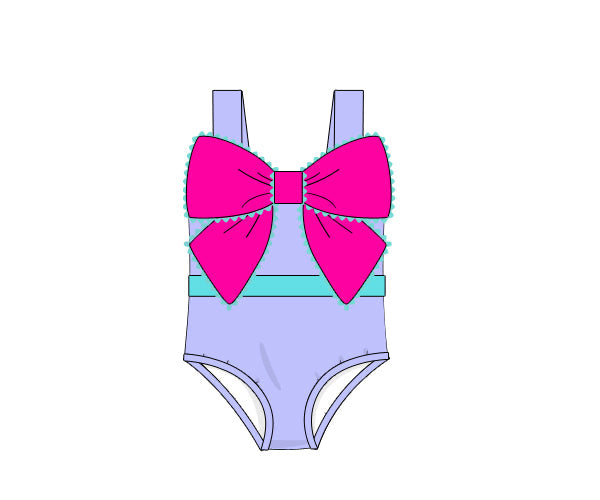 PREORDER 61: SPRING 2 - Cotton Candy Splash Girl 1pc Swim