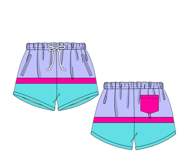 PREORDER 61: SPRING 2 - Cotton Candy Splash Boy Shortie Trunks