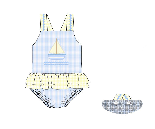 PREORDER 61: SPRING 2 - Sail Away Girl 1pc Swim