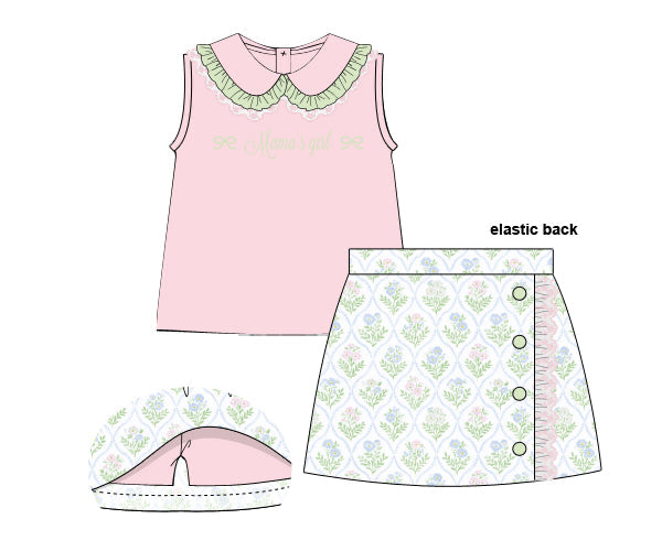 PREORDER 61: SPRING 2 - Smocked Mother’s Day Girl Skort Set
