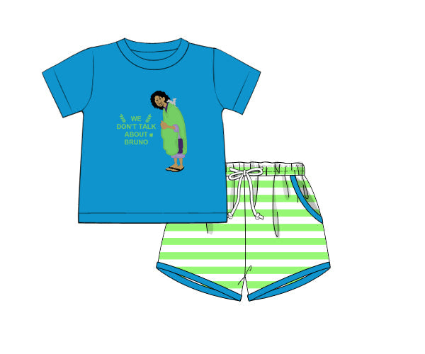 PREORDER 61: SPRING 2 - Spring 2 Boys Only - Applique Bruno Boy Shortie Set