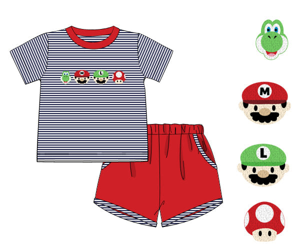 PREORDER 61: SPRING 2 - Spring 2 Boys Only - FK Super Bros Boy Shortie Set