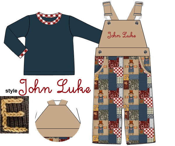RTS - Scarecrow Patchwork Boy Longall - No monogram