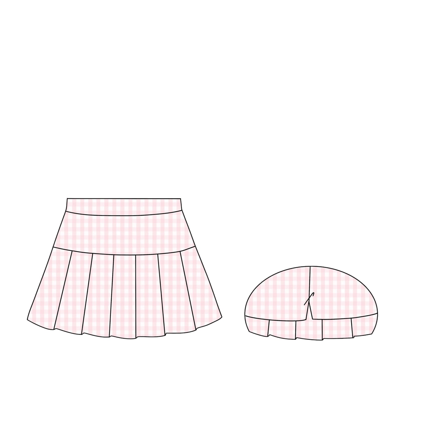 PREORDER 48: SUMMER 1 - Summer Mix/Match - Pink Gingham Skort