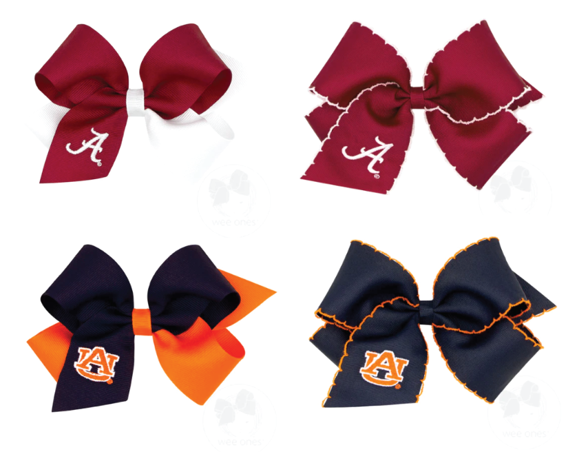 Moonstitch Collegiate Bow by Wee Ones - Girls Bows - King Auburn