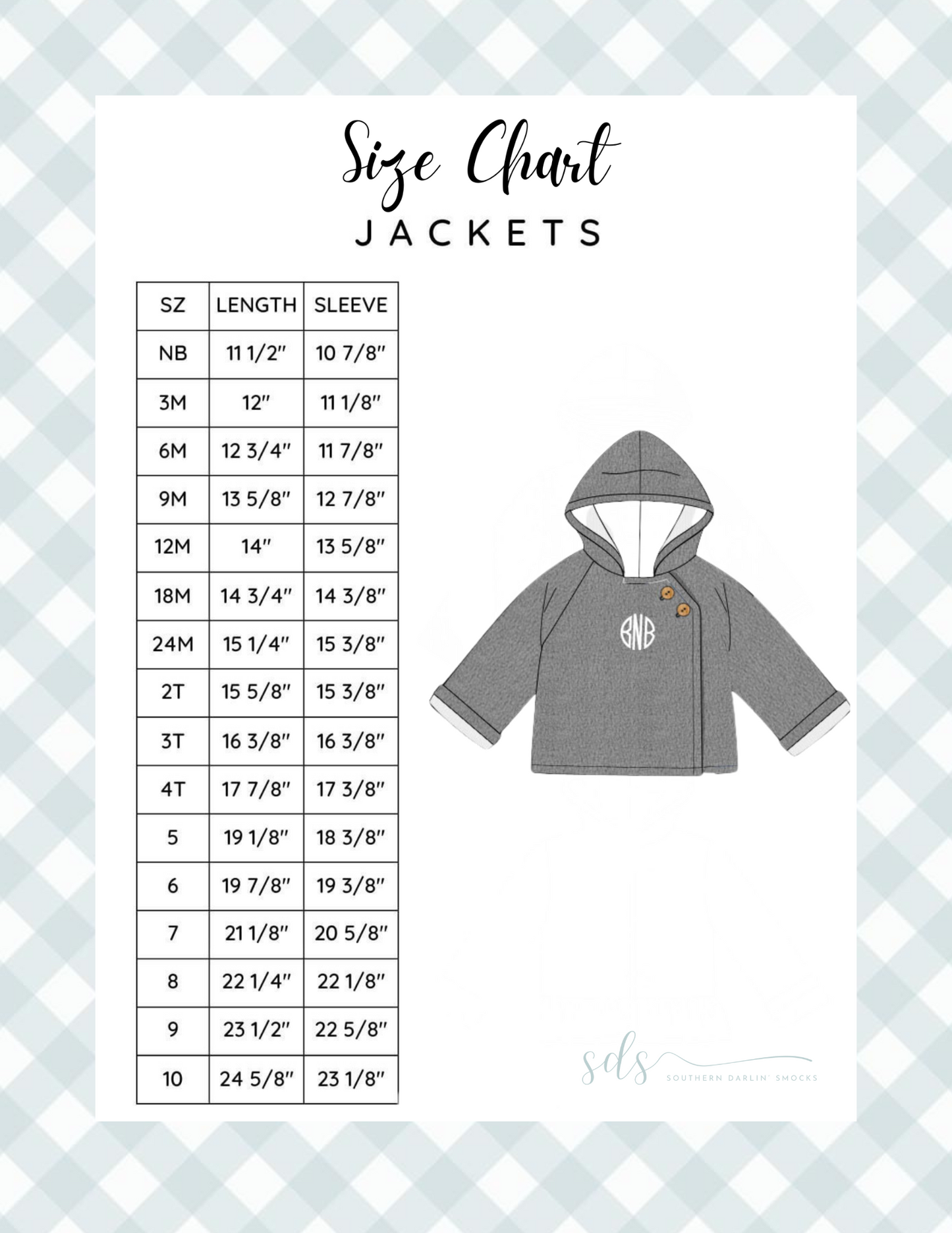 JACKET SIZE CHART