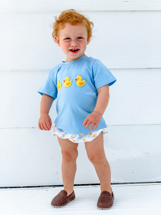 EXTRAS PRESALE - French Knot Rubber Ducks Boy Diaper Set