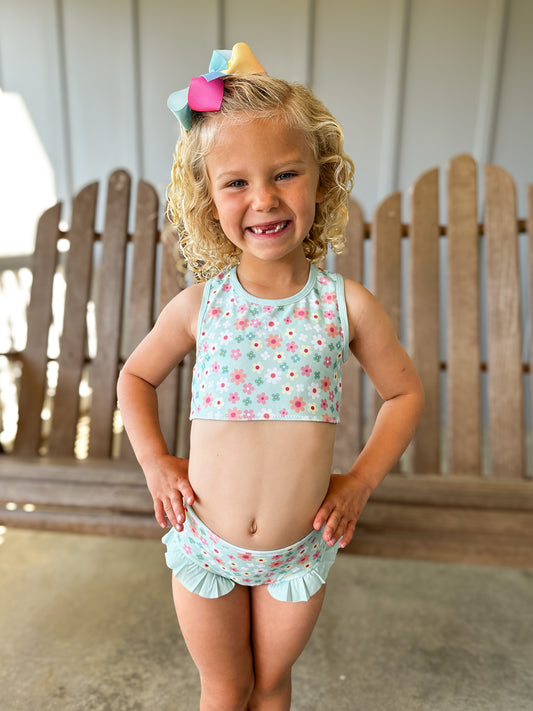 RTS -SPRING 2 - Spring Poppies Girl 2pc Swim
