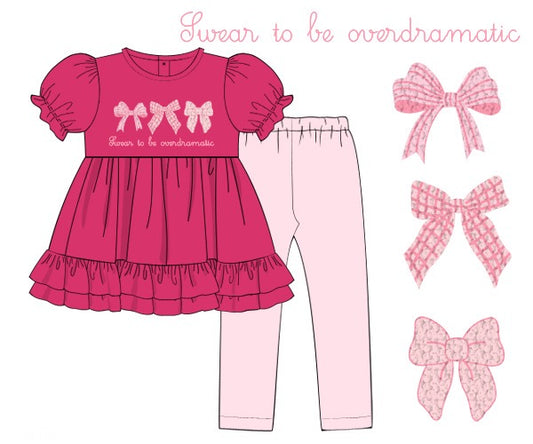 PREORDER 31: OUR VERSION - French Knot Bows Girl Legging Set