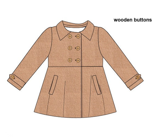 RTS - Winter Coats - Girl & Mom Peacoat - Tan