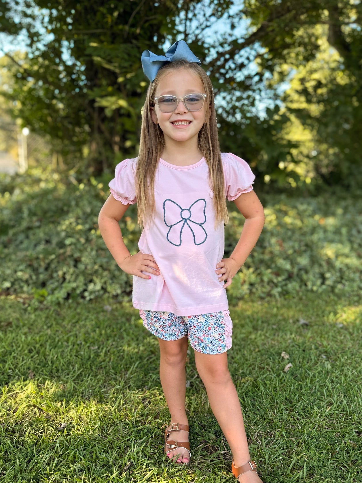 RTS - AUTUMN BASICS - Autumn Basics Girls Only - Chainstitch Bow Girl Shortie Set