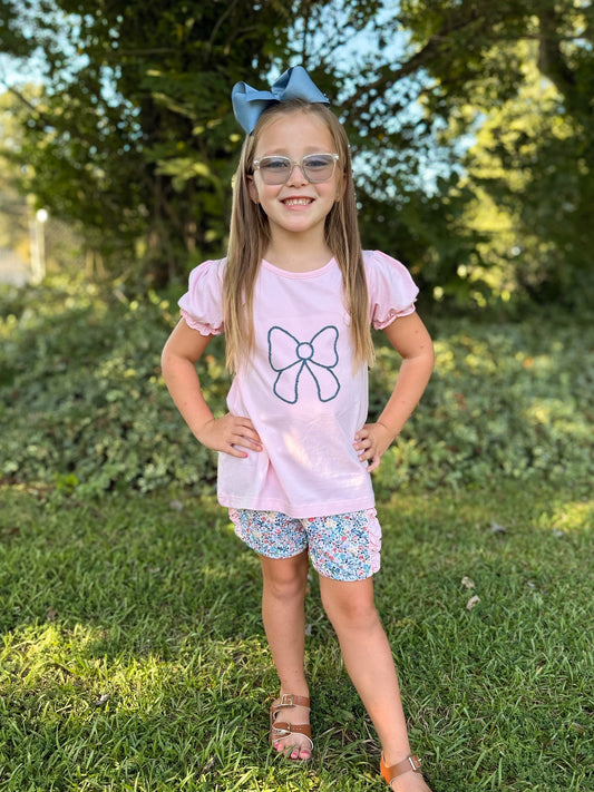 RTS - AUTUMN BASICS - Autumn Basics Girls Only - Chainstitch Bow Girl Shortie Set