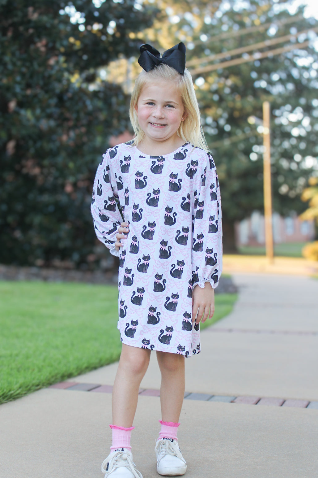 RTS - HALLOWEEN & TURKEYS - GIRLS ONLY - Scaredy Cats Girl Dress