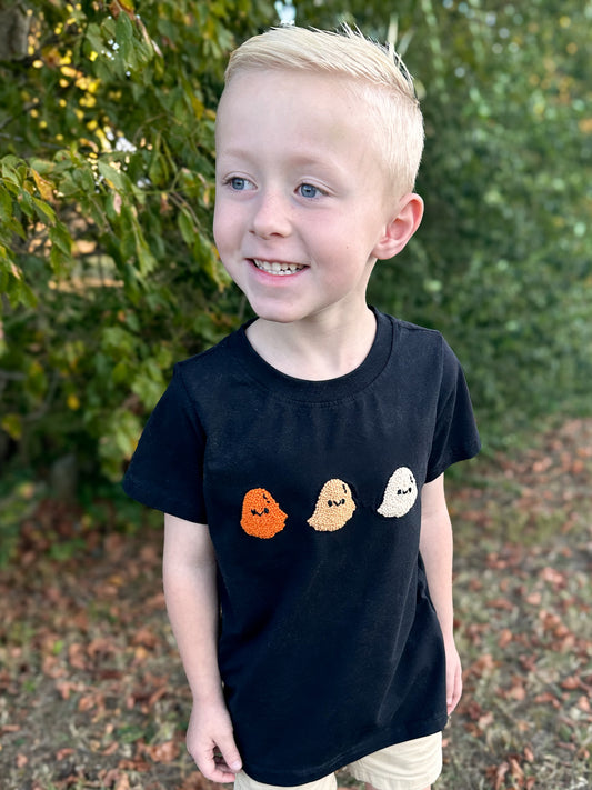 French Knot Spooky Ghosts Boy Shirt