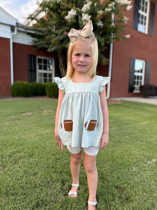 RTS - Football Pockets Girl Shortie Set - NO MONOGRAM