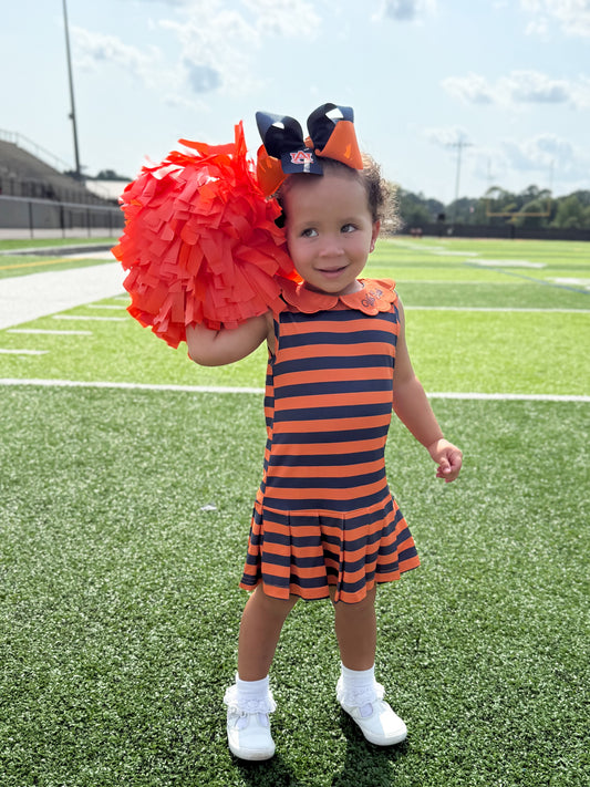 RTS - COLLEGIATE - Campus Spirit Girl Dress - Orange/Navy - NO MONO