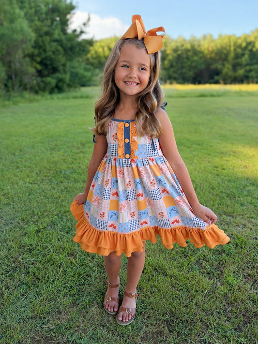 RTS - AUTUMN BASICS - Autumn Basics Girls Only - Autumn Patchwork Girl Dress