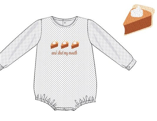 RTS - HALLOWEEN & TURKEYS - French Knot Sweet Potato Pie Boy Bubble