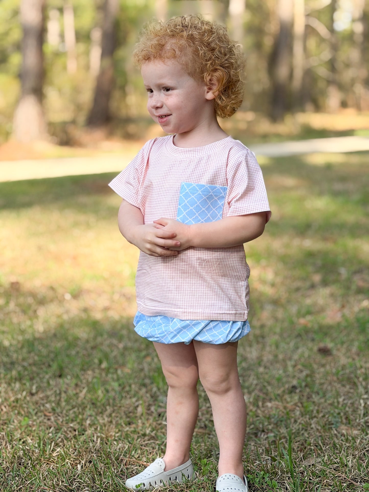 RTS - Magnolia Blooms Boy Diaper Set