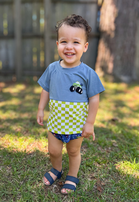 RTS - SUMMER PT 2 - Retro Monster Trucks Boy Diaper Set