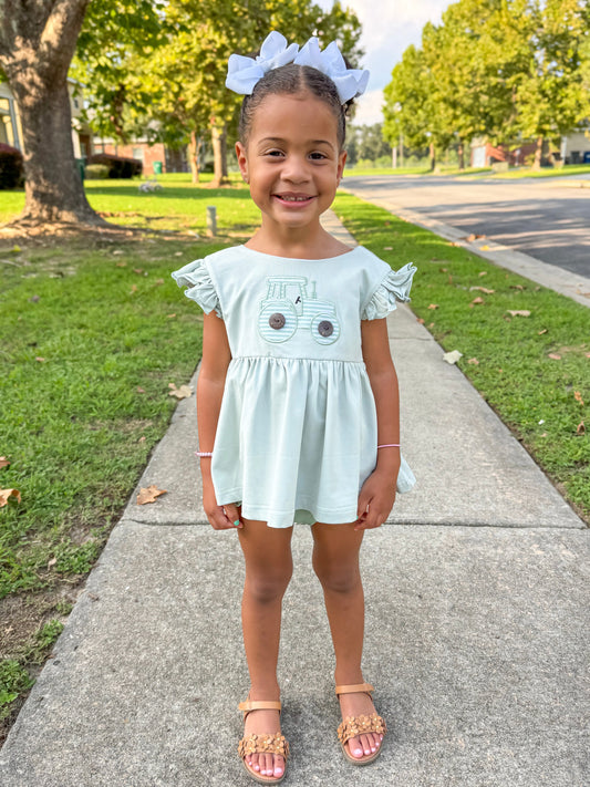 RTS - Feldspar Tractor Girl Diaper Set