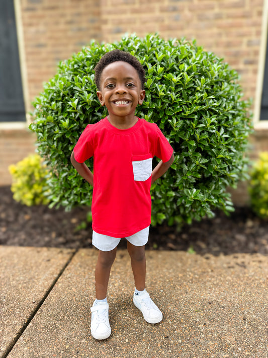 RTS - Patriotic Floral Boy Shortie Set - NO MONOGRAM