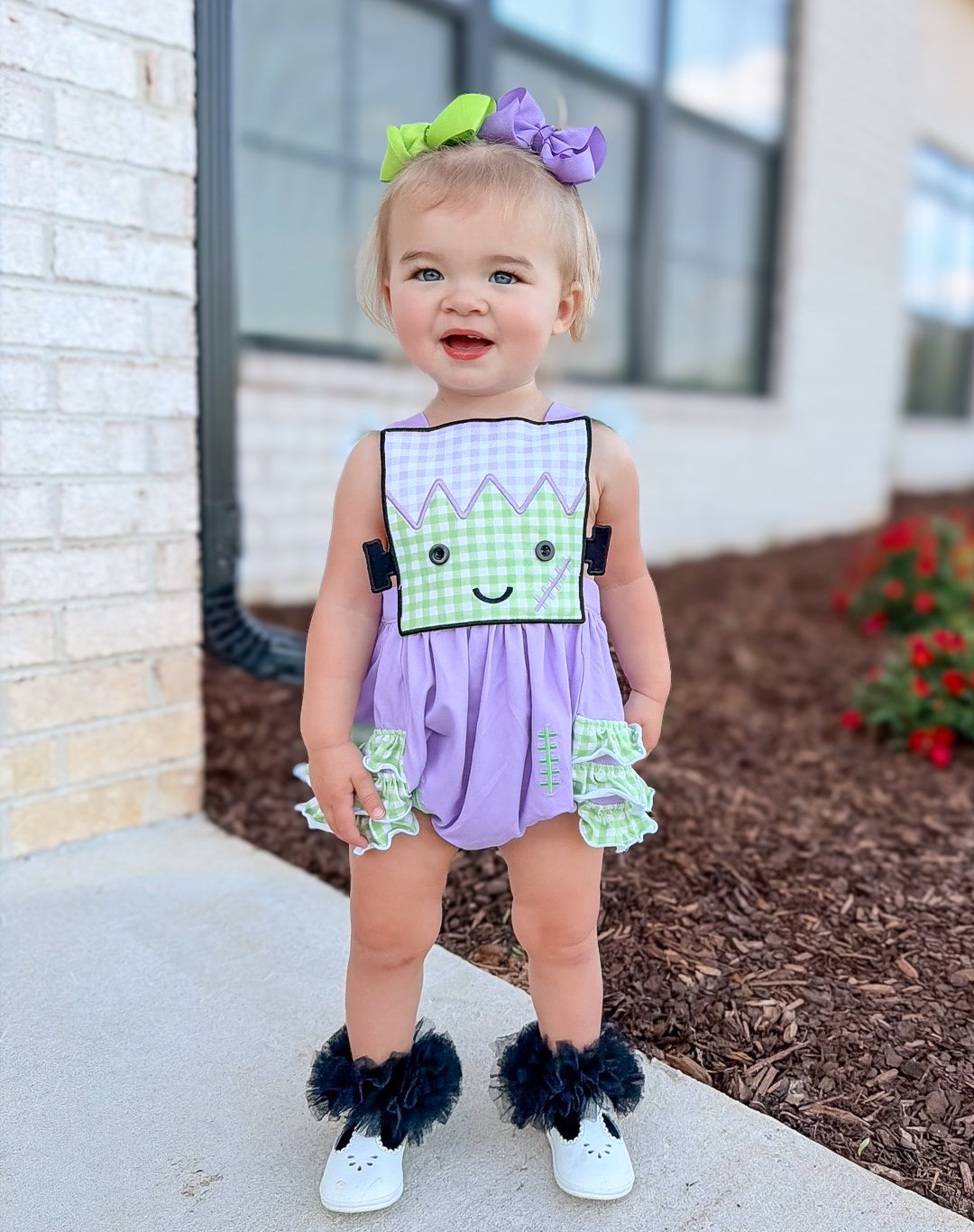 RTS - PUMPKINS & HALLOWEEN - Applique Frankenstein Girl Bubble