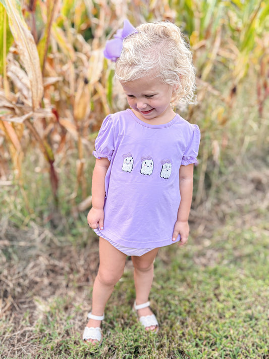 RTS - French Knot Ghosts Girl Diaper Set