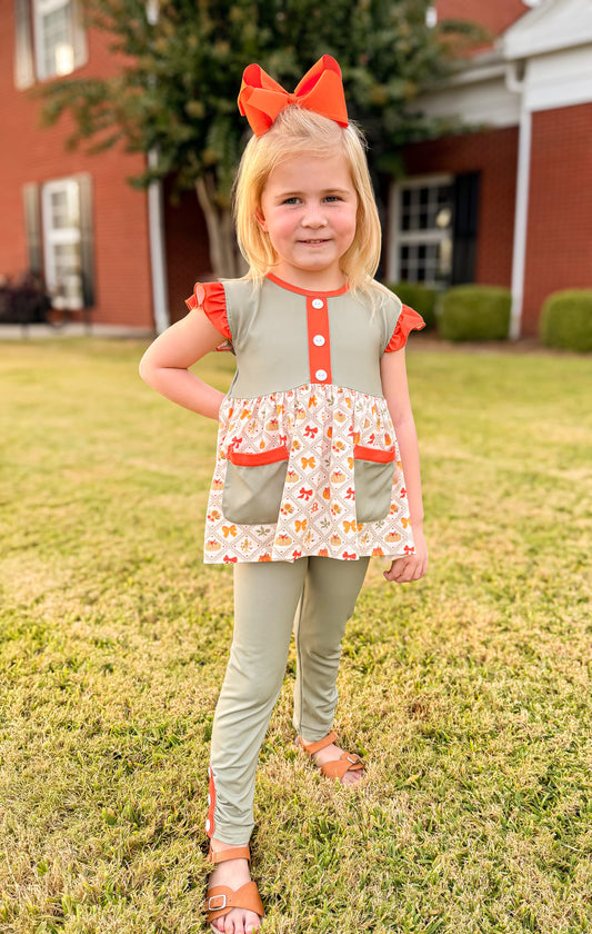 RTS - Fall Pt 2 Girls Only - Autumn Ribbon & Bows Girl Pant Set