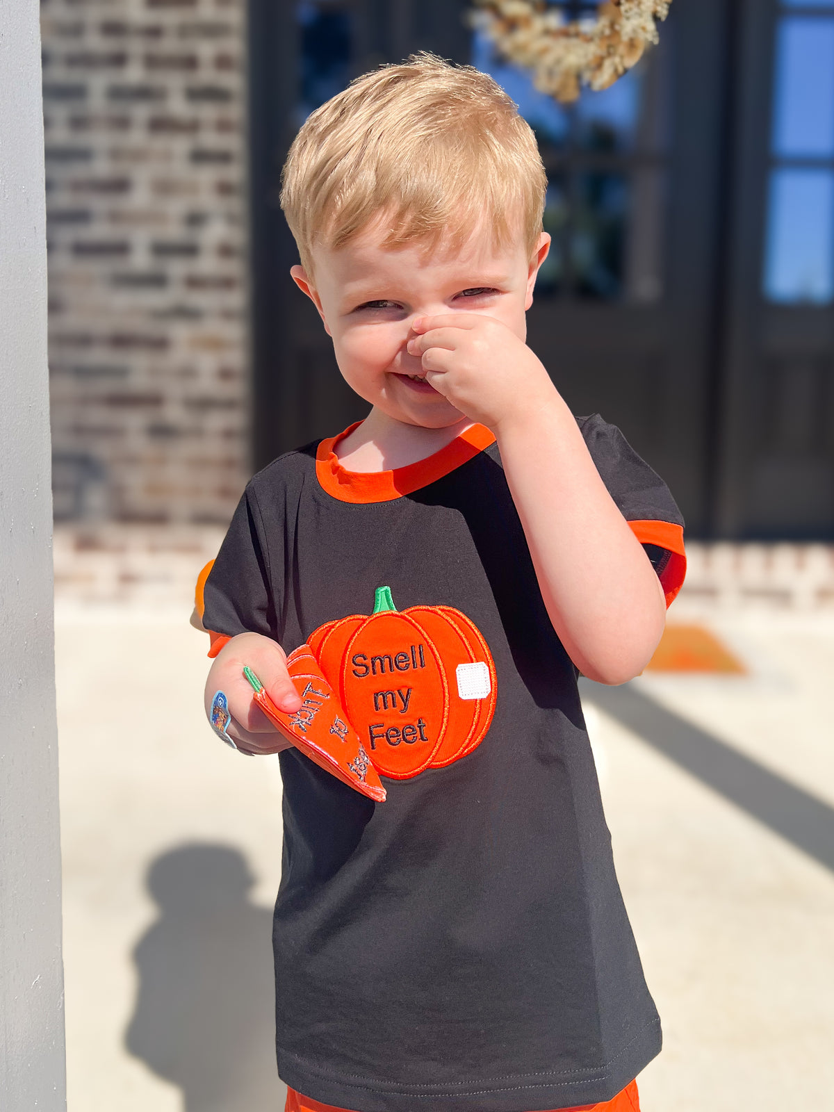 RTS - PUMPKINS & HALLOWEEN - Pumpkins & Halloween Shirt Only - Smell My Feet Boy Shirt