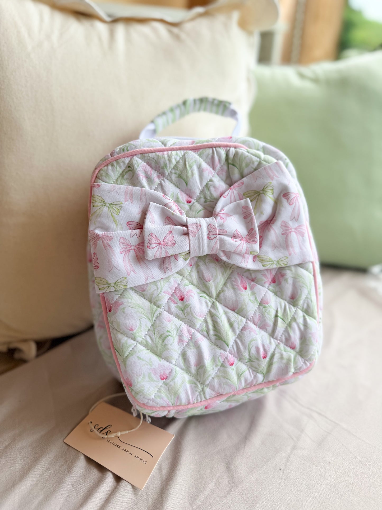 RTS - SUMMER PT 2 - Lime & Pink Floral Lunchbox -  NO MONOGRAM