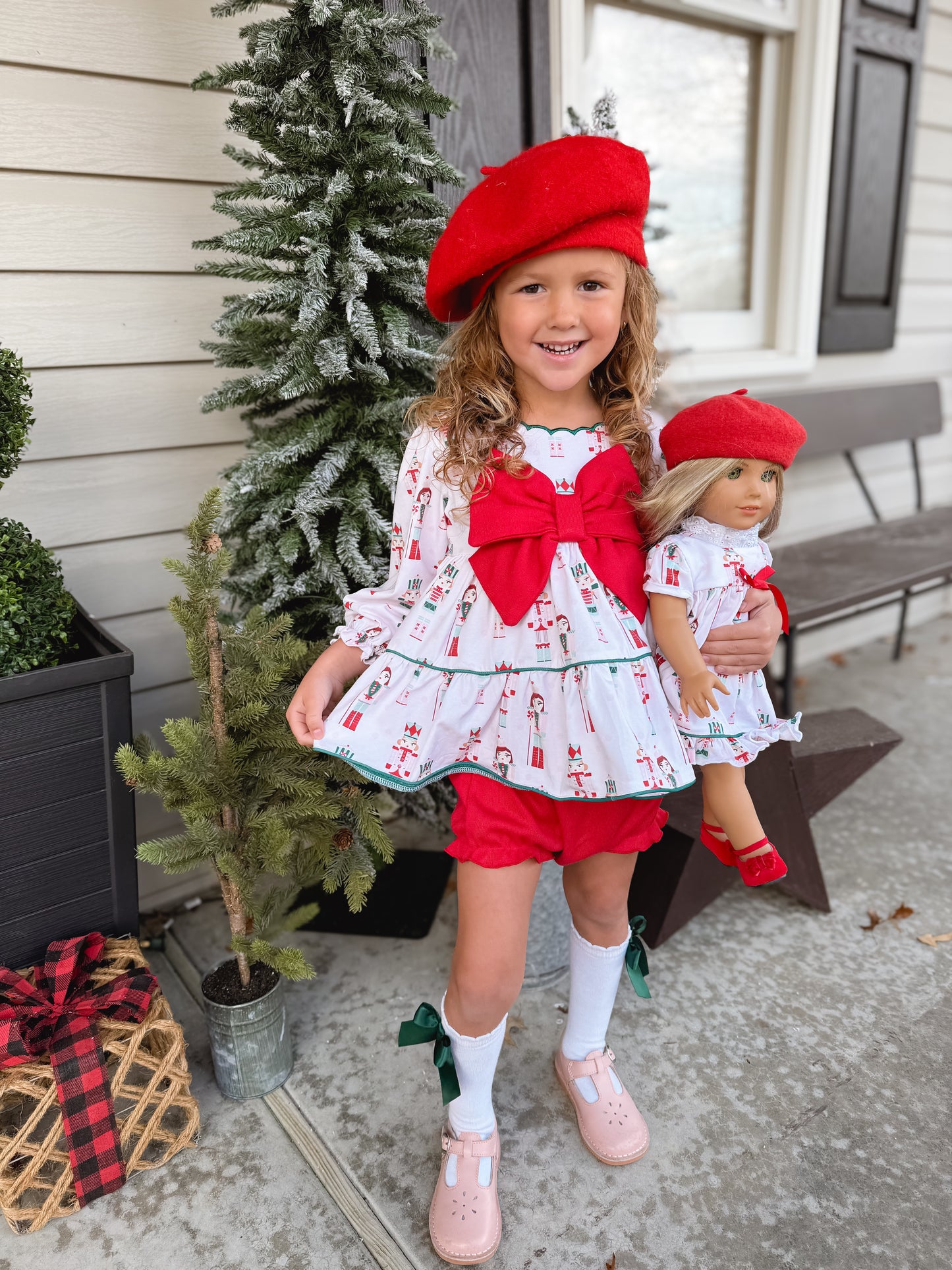 RTS - Christmas Girls Only - Pink Nutcrackers Girl Diaper Set