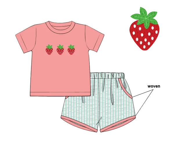 PREORDER 62: SUMMER PT 1 - Berry Sweet Summer Boy Shortie Set