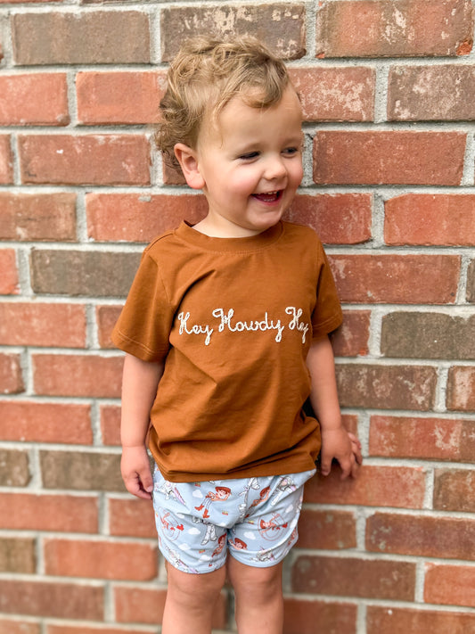 RTS - Spring 1 Boys Only - Round ‘Em Up Boy Shortie Set - “HOWDY PARTNER”