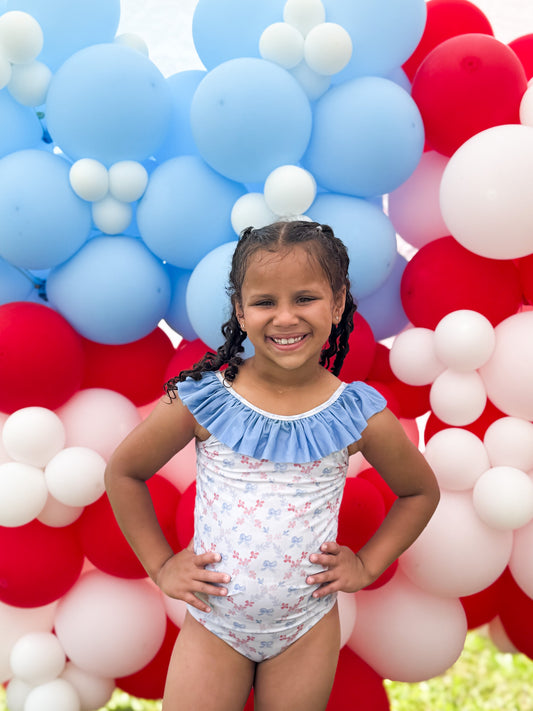 RTS - Patriotic Girls Only - Watercolor Flags Girl 1 PC Swim