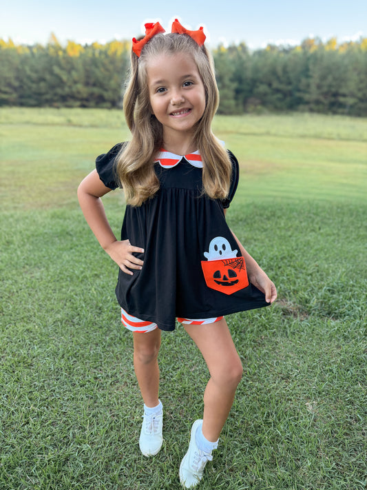 RTS - HALLOWEEN & TURKEYS - Peek-a-boo Pocket Girl Shortie Set