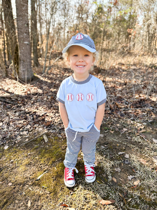 RTS - French Knot Baseballs Boy Jogger Set