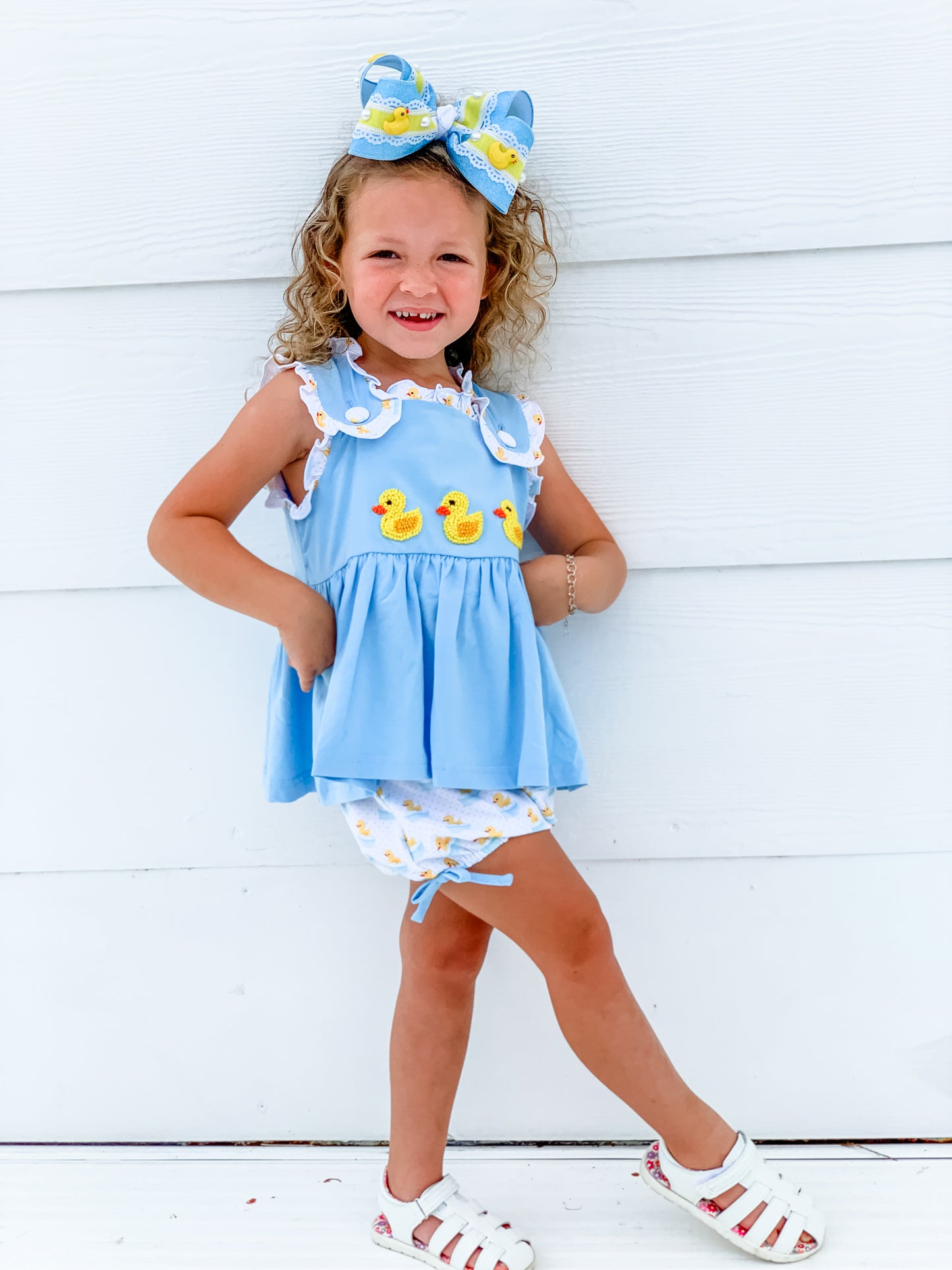 EXTRAS PRESALE - French Knot Rubber Ducks Girl Diaper Set